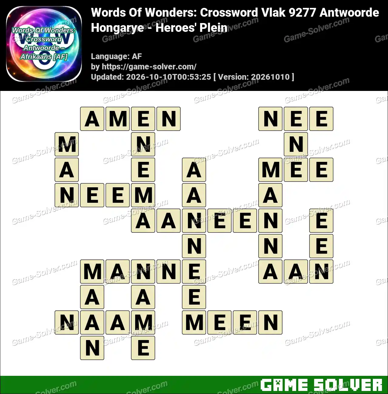 Words Of Wonders: Crossword Vlak 9277 Antwoorde – Hongarye – Heroes’ Plein